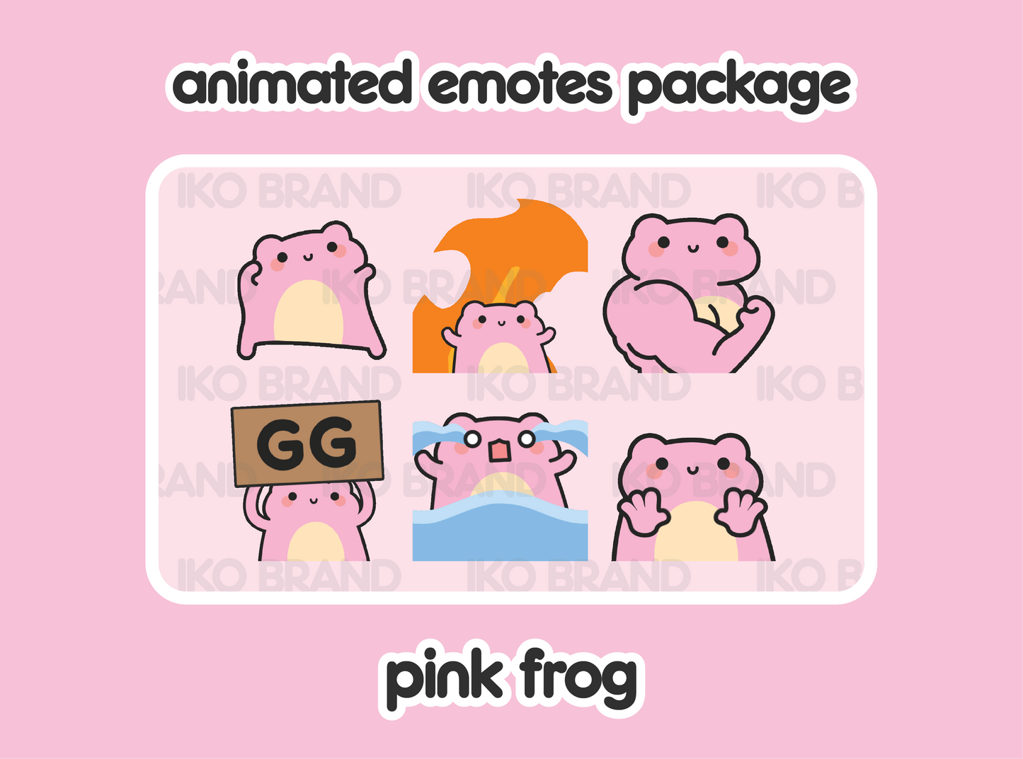 Pink Frog Animated Emotes 1
