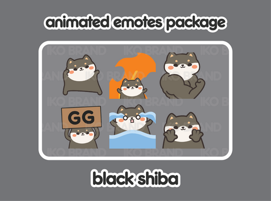 Black Shiba Animated Emotes 1