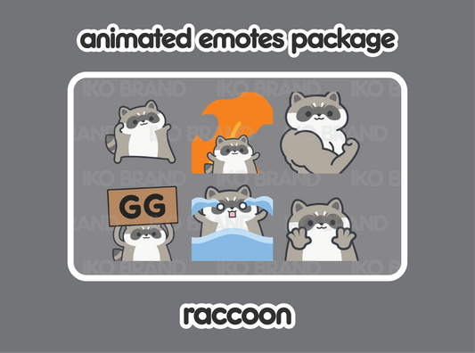 Raccoon Animated Emotes 1
