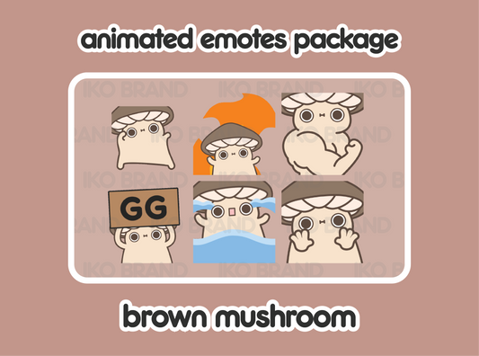 Brown Mushroom Animated Emotes 1