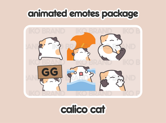 Calico Cat Animated Emotes 1