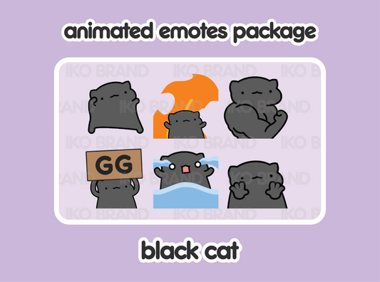 Black Cat Animated Emotes 1
