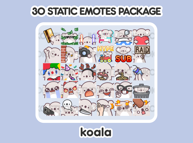 Koala Mega Static Emote Bundle