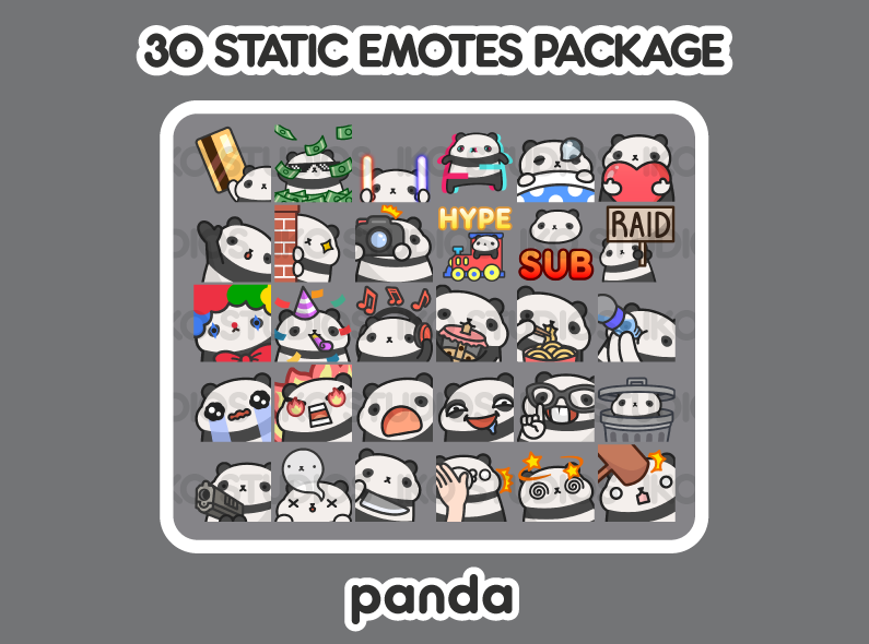 Panda Mega Static Emote Bundle