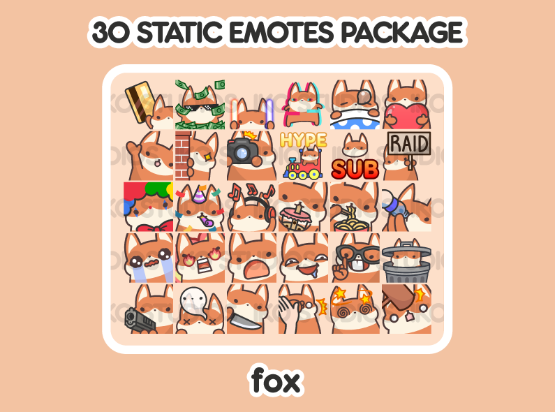 Fox Mega Static Emote Bundle