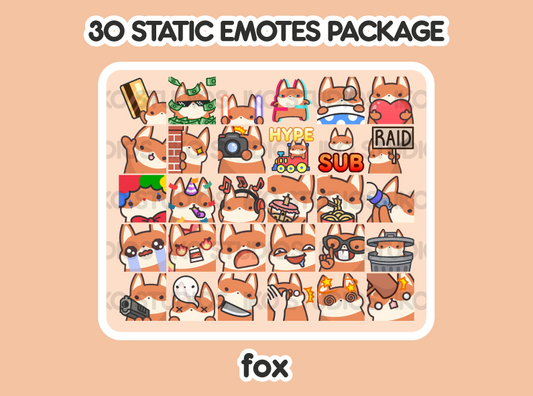 Fox Mega Static Emote Bundle