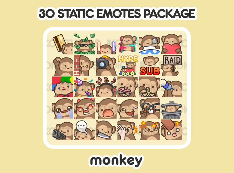 Monkey Mega Static Emote Bundle