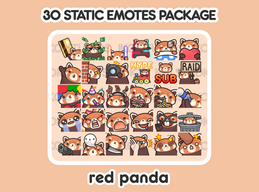 Red Panda Mega Static Emote Bundle
