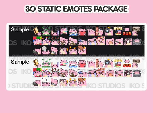 Pink Frog Mega Static Emote Bundle