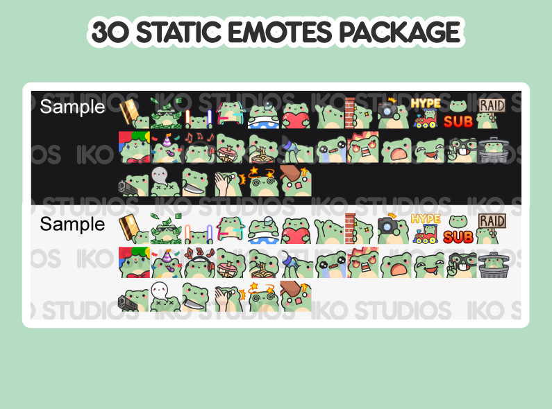 Frog Mega Static Emote Bundle