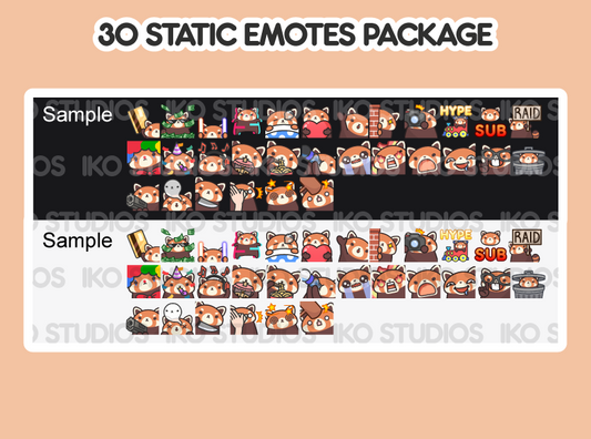 Red Panda Mega Static Emote Bundle