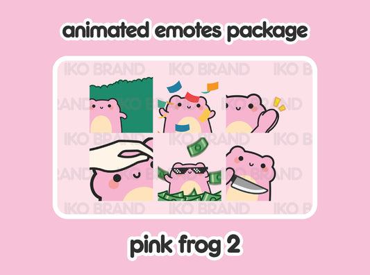 Pink Frog Animated Emotes 2