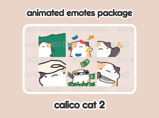 Calico Cat Animated Emotes 2