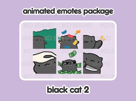 Black Cat Animated Emotes 2