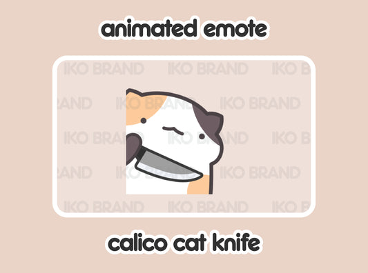 Calico Cat Evil Knife Stabbing