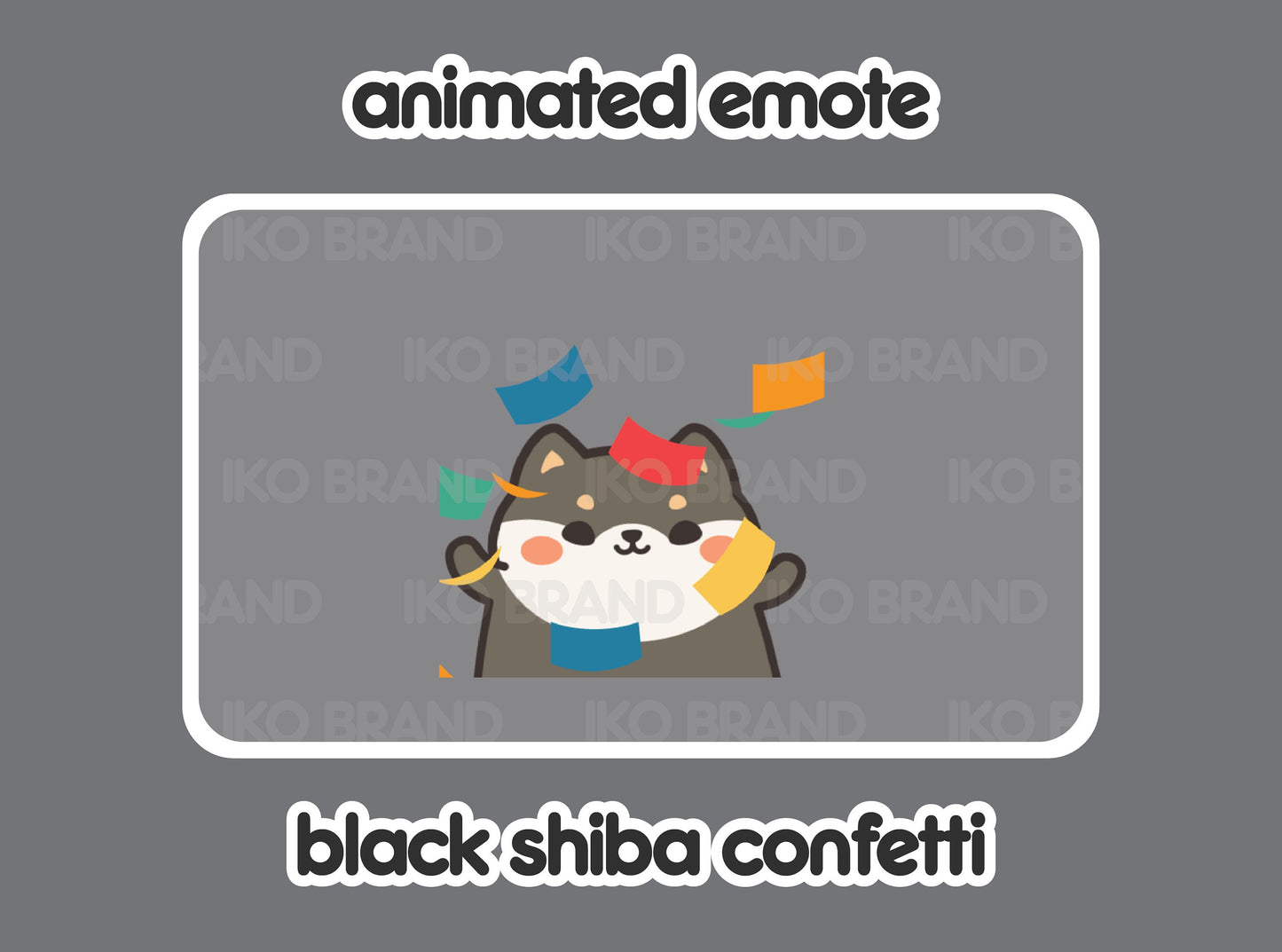 Black Shiba Confetti Party Hype