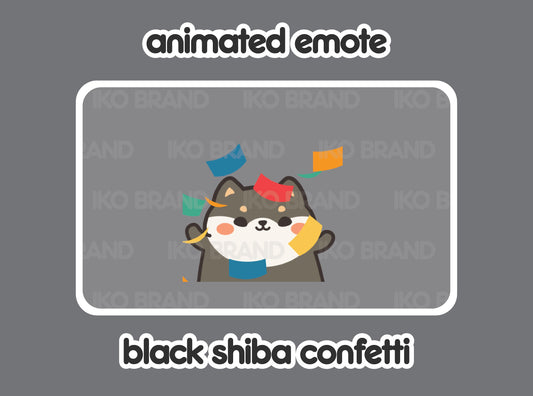 Black Shiba Confetti Party Hype