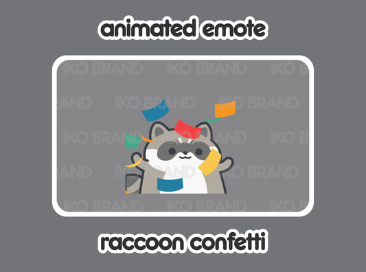 Raccoon Confetti Party Hype