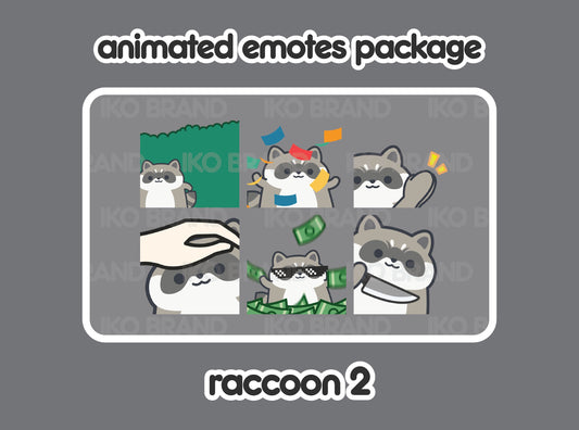 Raccoon Animated Emotes 2