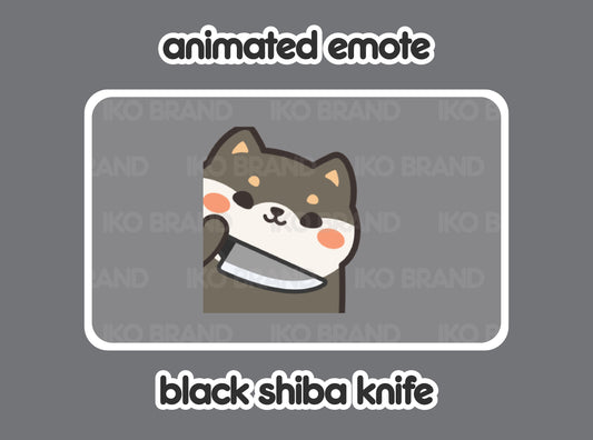 Black Shiba Evil Knife Stabbing