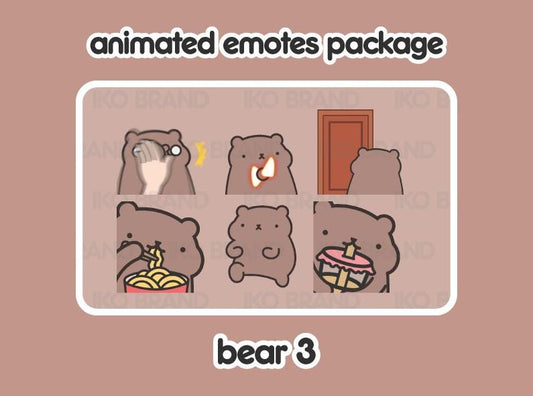 Bear Animated Emotes 3