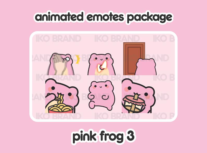 Pink Frog Animated Emotes 3