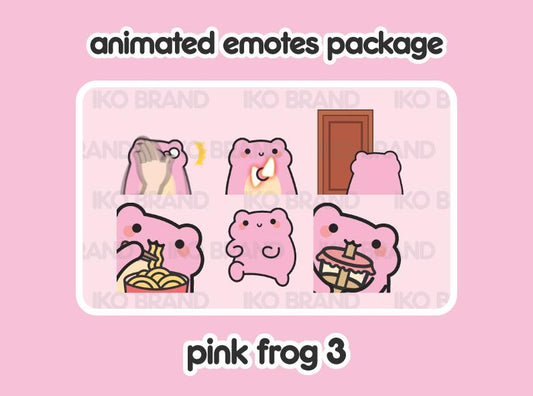 Pink Frog Animated Emotes 3