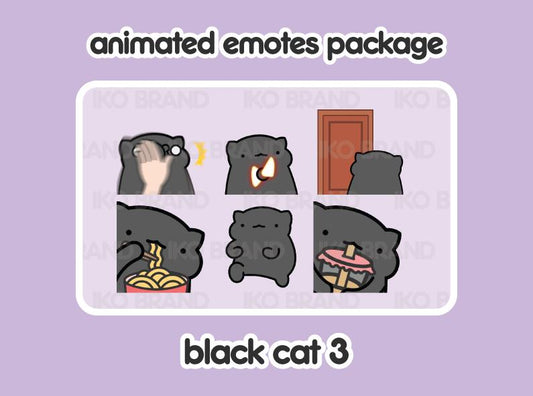 Black Cat Animated Emotes 3