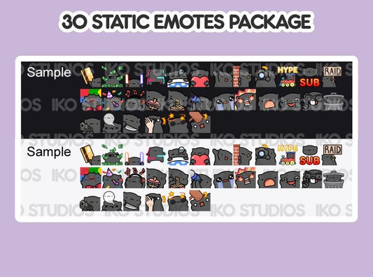 Black Cat Mega Static Emote Bundle