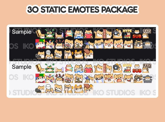 Shiba Mega Static Emote Bundle