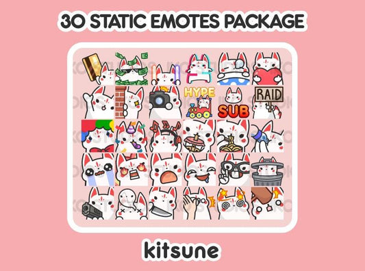 Kitsune Mega Static Emote Bundle