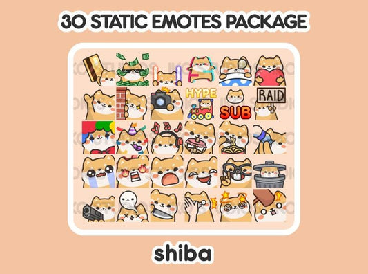 Shiba Mega Static Emote Bundle