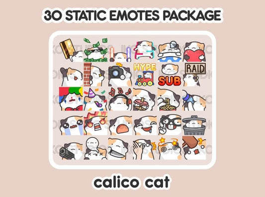 Calico Cat Mega Static Emote Bundle
