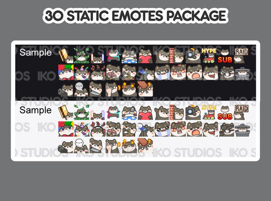 Black Shiba Mega Static Emote Bundle