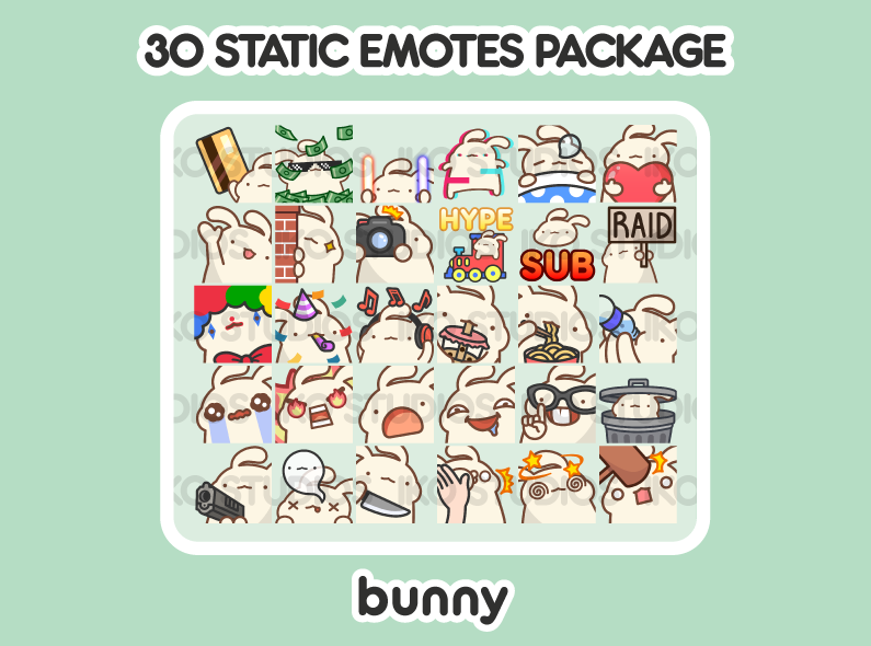 Bunny Mega Static Emote Bundle