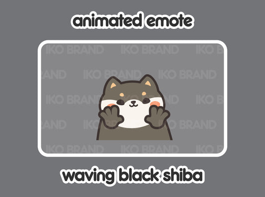 Black Shiba Inu Waving