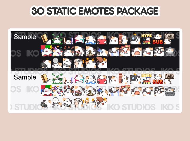 Calico Cat Mega Static Emote Bundle